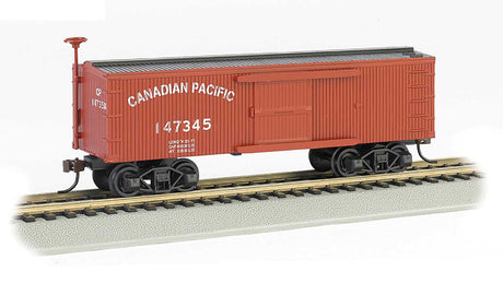 34' Wood Old-Time Boxcar - Ready to Run - Silver Series(R) -- Canadian Pacific 147345 (Boxcar Red)