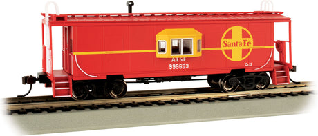 Steel Bay-Window Caboose - Ready to Run -- Atchison, Topeka & Santa Fe #999653 (red, yellow; Large, Circle-Cross Logo)