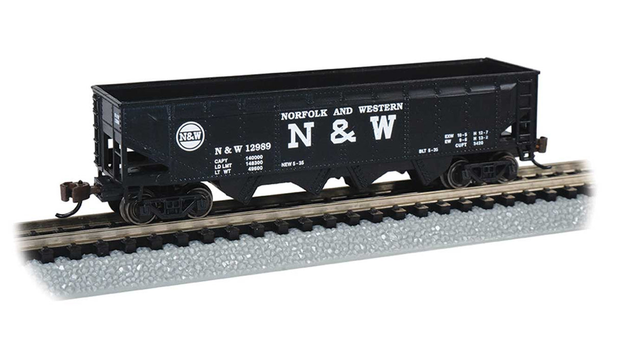 40' Quad Hopper - Ready to Run -- Norfolk & Western 12986 (black, Block N&W)