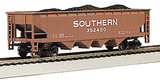 40' Quad Hopper - Ready to Run -- Peabody Coal Co. 6687 (yellow, green, red)-1