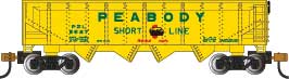 40' Quad Hopper - Ready to Run -- Peabody Coal Co. 6687 (yellow, green, red)-3