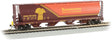 Canadian Cylindrical 4-Bay Grain Hopper with FRED - Ready to Run -- Saskatchewan Grain Car Corp. SKNX #397135 (orange, brown, yellow)