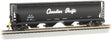 Canadian Cylindrical 4-Bay Grain Hopper, Flashing FRED - Ready to Run -- Canadian Pacific #386502 (black, Script Lettering)