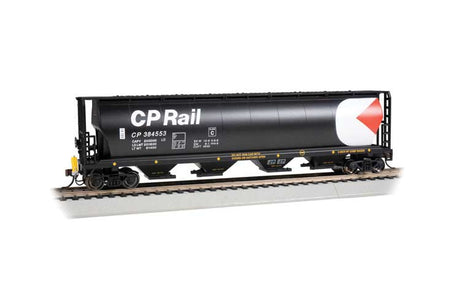 Canadian Cylindrical 4-Bay Grain Hopper, Flashing FRED - Ready to Run -- Canadian Pacific #384553 (black, white, red, Multimark Logo)