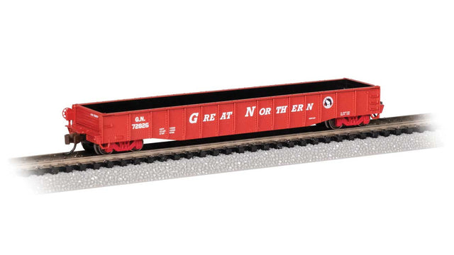 52'6" Drop-End Gondola - Ready to Run -- Great Northern #72826 (red, white, black; Small Rocky Silhouette Logo)