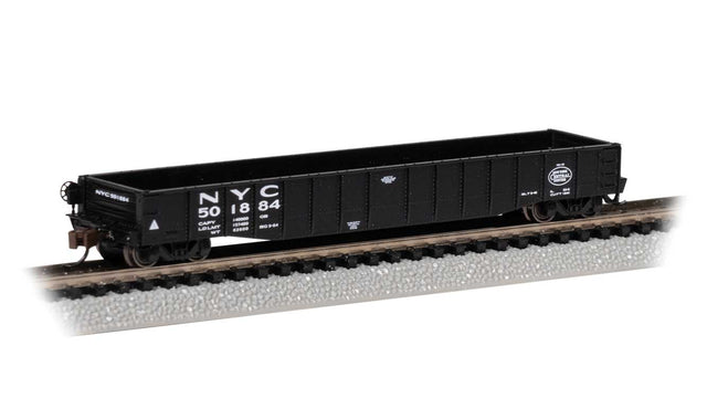 52'6" Drop-End Gondola - Ready to Run -- New York Central #501884 (black, white, Lines Logo)