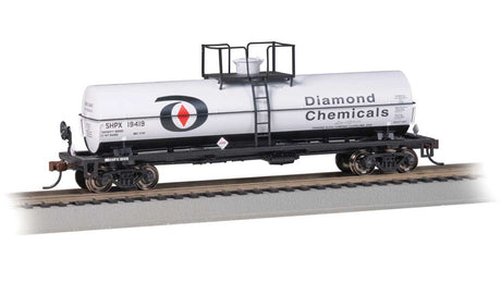 Chemical Tank Car - Ready to Run -- Diamond Chemicals SHPX #19419 (white, black, red)