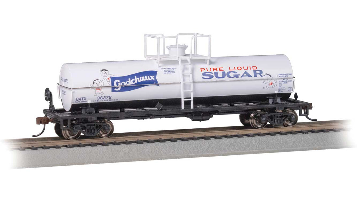 Chemical Tank Car - Ready to Run -- Godchaux Sugar GATX #36372 (white, black, blue, red; "Pure Liquid Sugar")