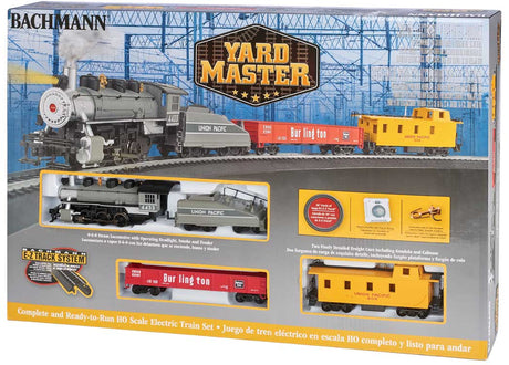 Yard Master Train Set - Standard DC -- Union Pacific Locomotive, Tender, Caboose; CB&Q Freight Car