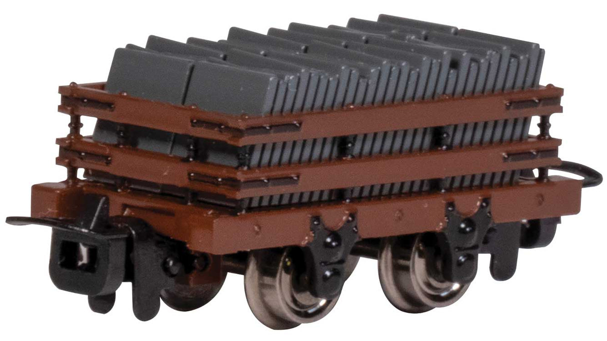 Narrow Gauge Slate Gondola w/Load - Ready to Run -- Brown
