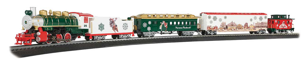 Norman Rockwell Christmas Express -- 0-6-0, 3 Cars, 47 x 38" E-Z Track Oval, Power Pack