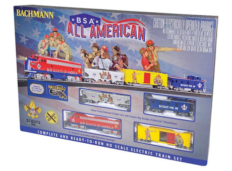 BSA(R) Boy Scouts of America All American - Standard DC -- EMD F7A, 3 Cars, 47 x 38" E-Z Track Oval, Power Pack