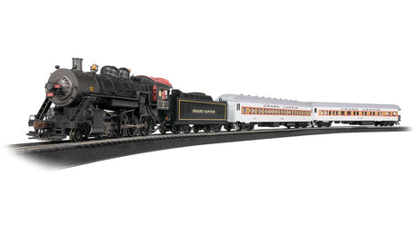 Grand Canyon Railway Starter Train Set - Standard DC -- 2-8-0 Steam Loco, 2 Cars, 63 x 45" E-Z Track(R) Oval, Speed Controller