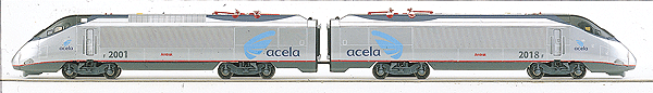 Spectrum(R) Electric Acela Powered & Nonpowered Units -- Amtrak #2001 & 2018