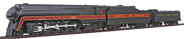 N&W Class J 4-8-4 - Standard DC - Spectrum(R) -- #603 w/Round End Tender, Doghouse & Auxillary Water Car 1956-60