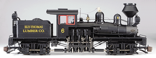 38-Ton Two-Truck Shay - Standard DC - Spectrum(R) -- Ely Thomas Lumber Co. #6 w/Coal Load
