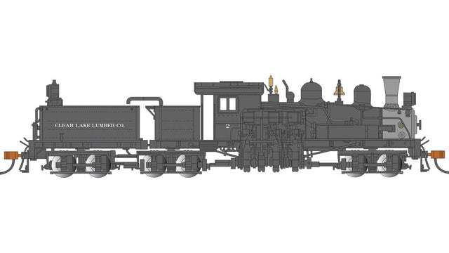 Lima 80-Ton 3-Truck Shay - Sound and DCC - Spectrum(R) -- Clear Lake Lumber #2 (black, graphite)