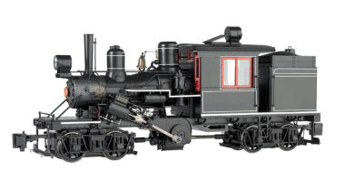 2-Truck Climax - Standard DC - Spectrum(R) -- Painted, Unlettered (black, red Windows, white Running Boards)