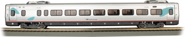 Acela Business Class Coach with Interior Lights - Ready to Run - Spectrum(R) -- Amtrak 3528 (silver, blue, red)