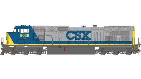 GE Dash 9-44CW - Standard DC -- CSX #9039 (Bright Future, gray, blue, yellow)