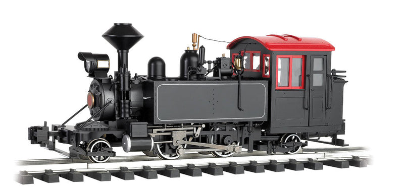 2-4-2T - Standard DC -- Painted, Unlettered  Black w/Red Windows, White Pinstripes
