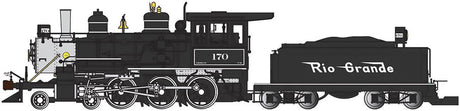4-6-0 - Standard DC - Sound-Ready with Installed Speaker -- Denver & Rio Grande Western #170 (black, silver)