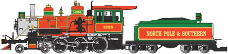 4-6-0 - Standard DC - Sound-Ready with Installed Speaker -- Christmas North Pole & Southern Railroad (red, green, silver)