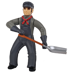 Figures -- Fireman w/Shovel (Clear Base)