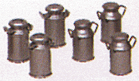 Accessories -- Milk Cans (Two Styles) pkg(6)