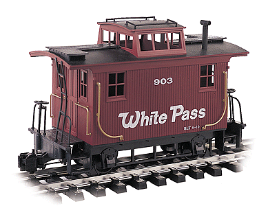 4-Wheel Wood Bobber Caboose - Ready to Run -- White Pass