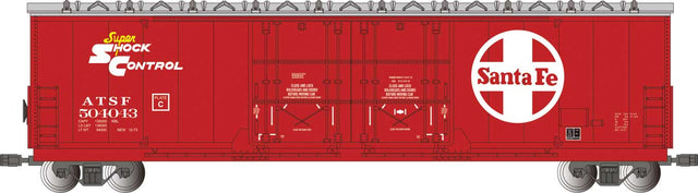 Evans 53' Double-Plug-Door Boxcar - Ready to Run -- Atchison, Topeka & Santa Fe #504043 (red, silver, white; Large Circle-Cross)