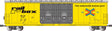 Evans 53' Double-Plug-Door Boxcar - Ready to Run -- Railbox #32135 (yellow, black)