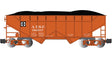 Two-Bay Offset-Side Open Hopper with Coal Load - Ready to Run -- Santa Fe #180917 (Boxcar Red, black, white)