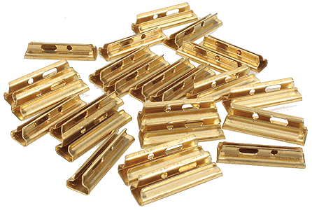 Rail Joiners -- For European-Style Track w/Brass Rail pkg(24)