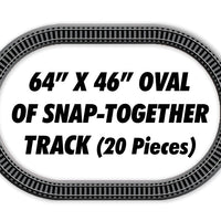Rail Champ Battery-Powered Train Set -- Santa Fe F7 Locomotive (gray, blue), 3 Cars; 64 x 45" Track Oval