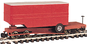 Flatcar with Closed Trailer -- Painted, Unlettered