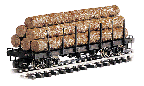 Log Car -- Flat with Logs (Painted, Unlettered)