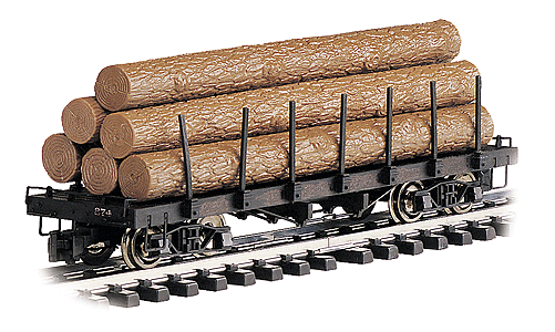 Log Car -- Flat with Logs (Painted, Unlettered)