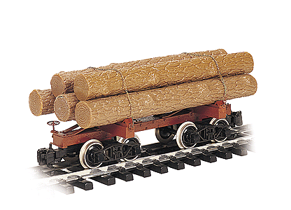Skeleton Log Car w/Logs -- Brown