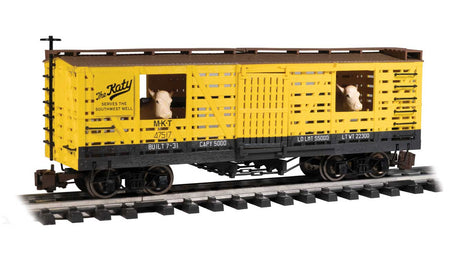 Animated Stock Car with Cattle - Ready to Run -- Missouri-Kansas-Texas (yellow, black)