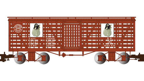 Animated Stock Car with Horses - Ready to Run -- Southern Pacific (Boxcar Red)