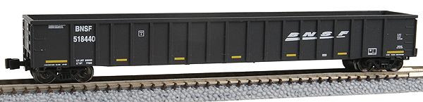 3564 Gondola 4-Car Runner Pack - Ready to Run -- Burlington Northenr Santa Fe #518408, 518419, 518407, 518440 (black, Wedge)