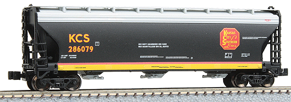 ACF 3-Bay Covered Hopper - Ready to Run -- Kansas City Southern #286079 (Southern Belle, black)