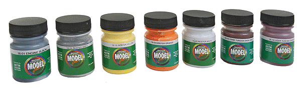 Modelflex Paint Set -- Railroad Rolling Stock pkg(7)