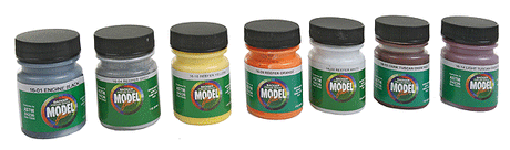 Modelflex Paint Set -- Railroad Rolling Stock pkg(7)