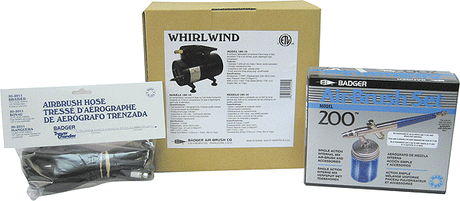 Airbrushes -- Model 200 Airbrush Deluxe Set - Medium w/18010 Compressor