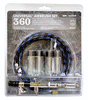 Clamshell Airbrush Set - Includes Airbrush, Air Hose, Jars & Jar Adaptor -- Model 360 Dual Action, Internal Mix, Dual Feed Airbrush