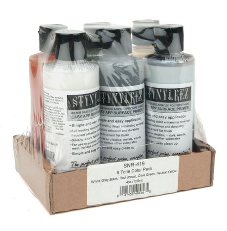 Primer - 4oz  118ml - Modelflex Paint -- 6-Tone Pack