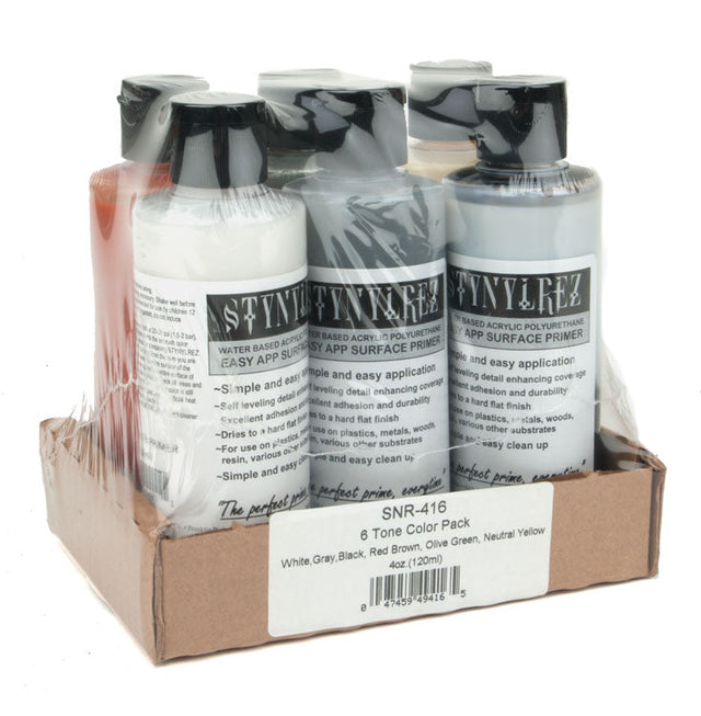 Primer - 4oz  118ml - Modelflex Paint -- 6-Tone Pack