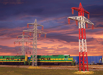 High Tension Tower - Kit -- Steel Gray pkg(3)